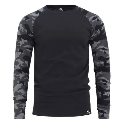 Bula CAMO MERINO WOOL CREW Férfi felső, fekete, méret