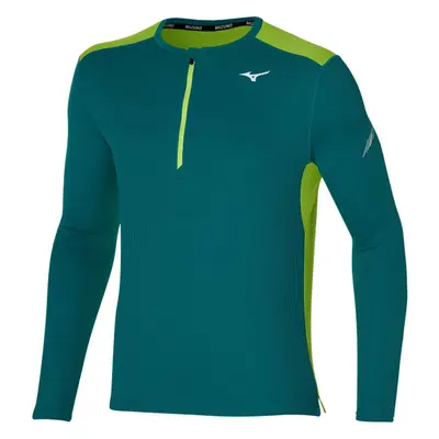 Mizuno DRY AERO FLOW LS HZ Férfi hosszú ujjú funkcionális felső, sötétzöld, méret