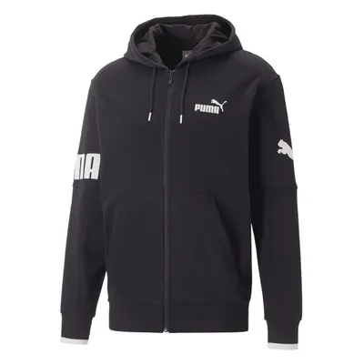 Puma POWER COLORBLOCK FULL ZIP HOODIE TR Férfi pulóver, fekete, méret