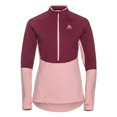 Odlo MIDLAYER 1/2 ZIP SESVENNA SL Női pulóver, rózsaszín, méret