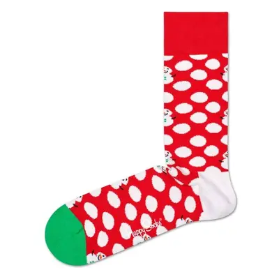 HAPPY SOCKS BIG DOT SNOWMAN Klasszikus zokni, piros, méret