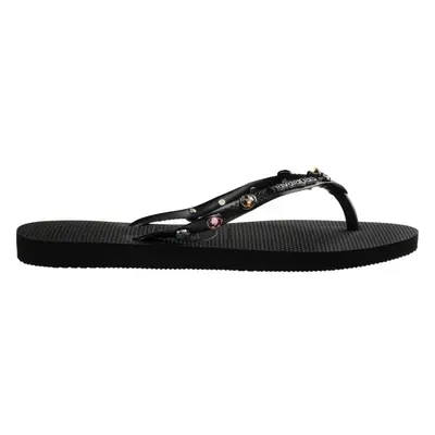 HAVAIANAS SLIM LUXURY Női strandpapucs, fekete, méret 39/40