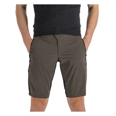 Sportful SUPERGIARA OVERSHORT Férfi kerékpáros rövidnadrág, barna, méret