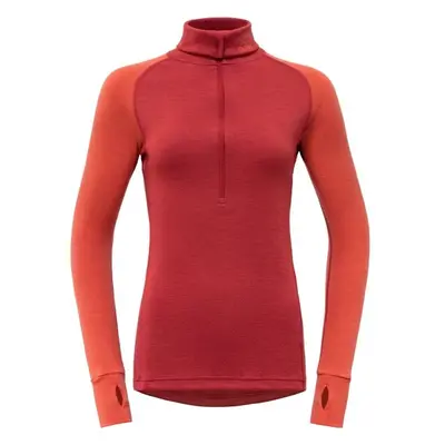 Devold EXPEDITION ZIP NECK Állógalléros női pulóver, piros, méret