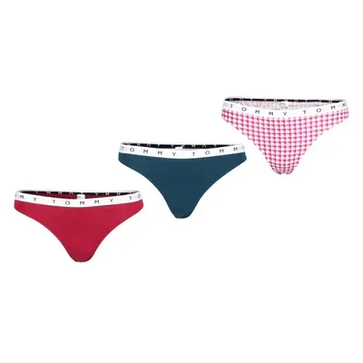 Tommy Hilfiger COTTON PACK-3P THONG PRINT Női tanga alsó, piros, méret