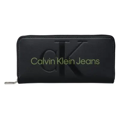 Calvin Klein SCULPTED MONO ZIP AROUND MONO Női pénztárca, fekete, méret