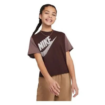 Nike NSW TEE ESSNTL BOXY TEE Lány póló, barna, méret