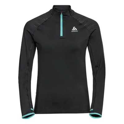 Odlo W MID LAYER 1/2 ZIP AXALP CERAMIWARM Női funkcionális középső réteg, fekete, méret