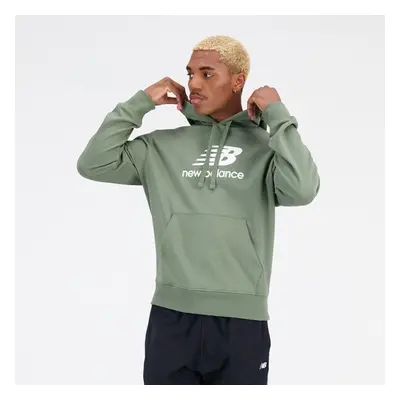 New Balance ESSENTIALS STACKED LOGO FRENCH TERRY HOODIE Férfi pulóver, zöld, méret