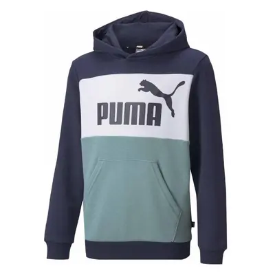 Puma ESS+COLORBLOCK HOODIE TR Fiú pulóver, sötétkék, méret