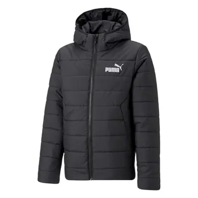 Puma ESSENTIALS HOODED PADDED JACKET Fiú kabát, fekete, méret