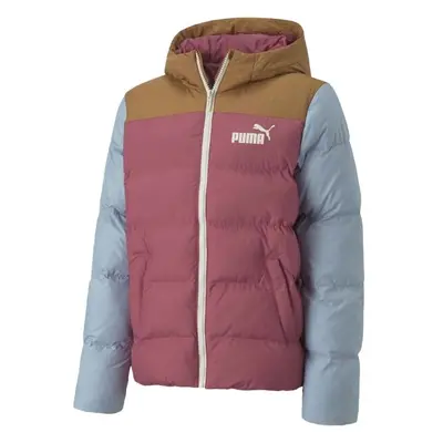 Puma COLOURBLOCK POLYBALL HOODED JACKET Gyerek bélelt kabát, rózsaszín, méret