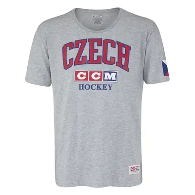 CCM FLAG TEE TEAM CZECH Férfi póló, szürke, méret