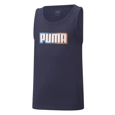 Puma ALPHA SLEEVELESS TEE Gyerek ujjatlan felső, sötétkék, méret