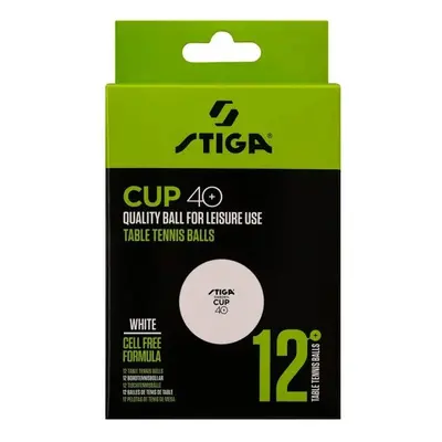 Stiga CUP ABS WHITE 12-PACK Pingpong labda, fehér, méret