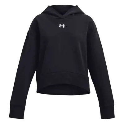 Under Armour RIVAL FLEECE CROP HOODIE Lány pulóver, fekete, méret