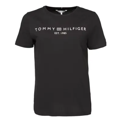 Tommy Hilfiger LOGO CREW NECK Női póló, fekete, méret