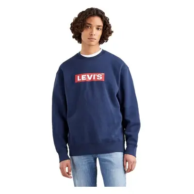 Levi's® T3 RELAXED GRAPHIC CREW Férfi pulóver, sötétkék, méret