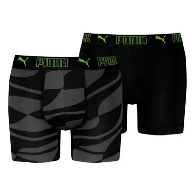 Puma SPORT MICROFIBER PRINT BOXER 2P Férfi boxeralsó, fekete, méret