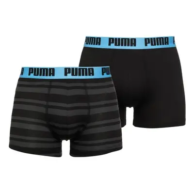 Puma HERITAGE STRIPE BOXER 2P Férfi bokszeralsó, fekete, méret