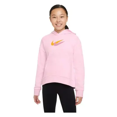 Nike NSW FLC HOODIE SSNL PRNT Lány pulóver, rózsaszín, méret