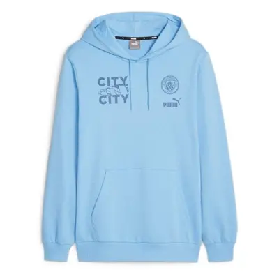 Puma MCFC FTBLCORE GRAPHIC HOODY Férfi pulóver, világoskék, méret