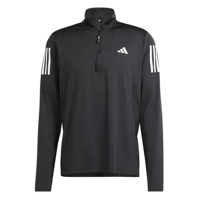 adidas OWN THE RUN HALF-ZIP Férfi póló futáshoz, fekete, méret