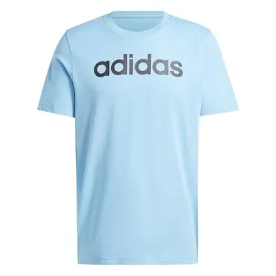 adidas ESSENTIALS SINGLE JERSEY LINEAR Férfi póló, világoskék, méret