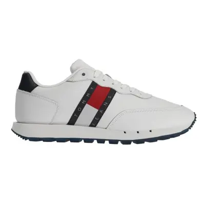 Tommy Hilfiger TOMMY JEANS LEATHER RUNNER ESS Férfi szabadidőcipő, fehér, méret