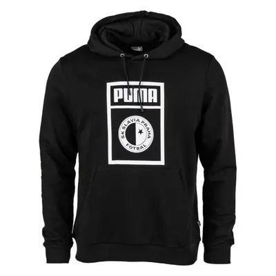 Puma SLAVIA PRAGUE GRAPHIC HOODY Férfi pulóver, fekete, méret