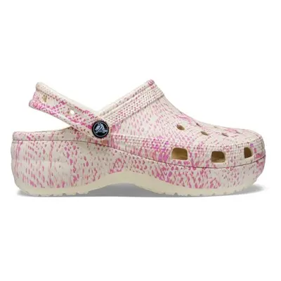 Crocs CLASSIC PLATFORM SNAKEPRINT CLOG W Női szandál, bézs, méret 37/38