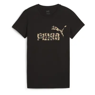 Puma ESSENTIALS + ANIMAL GRAPHIC TEE Női póló, fekete, méret