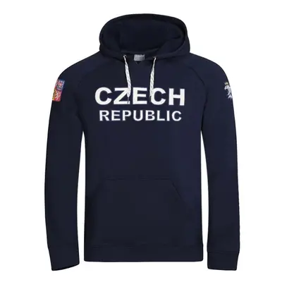 Střída CZECH HOODY Férfi pulóver, sötétkék, méret