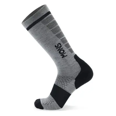 MONS ROYALE PRO LITE MERINO SNOW SOCK Uniszex merinó sízokni, szürke, méret