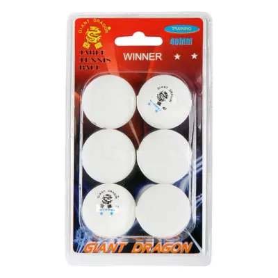 Giant Dragon WHT PI PO MICKY 6PCS Pingpong labda, fehér, méret