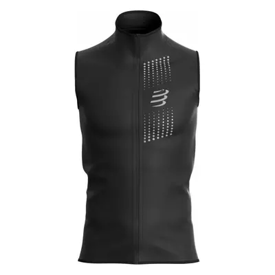 Compressport HURRICANE WINDPROOF VEST Férfi szélálló mellény, fekete, méret