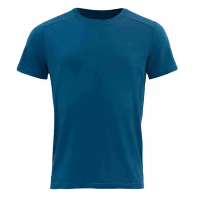 Devold HAREID MERINO TEE V-NECK Férfi merinó póló, kék, méret