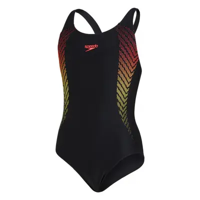 Speedo PLASTISOL PLACEMENT MUSCLEBACK Egyrészes lány fürdőruha, fekete, méret