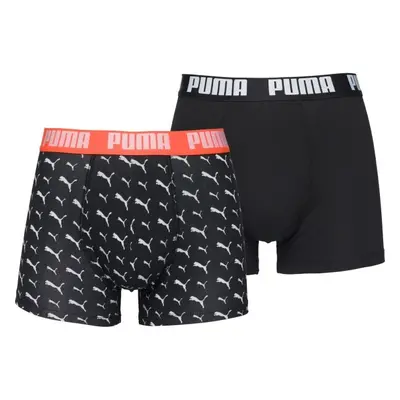 Puma MEN CAT LOGO PRINT BOXER 2P Férfi boxeralsó, fekete, méret