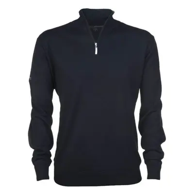 GREGNORMAN MERINO (50:50) ZIP-NECK Férfi golfpulóver, fekete, méret