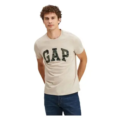 GAP V-BASIC LOGO T Férfi póló, bézs, méret