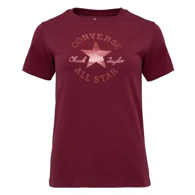 Converse STANDARD FIT CENTER FRONT CHUCK PATCH CORE TEE Uniszex póló, bordó, méret