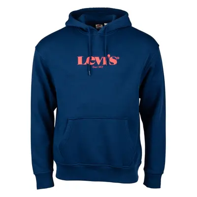 Levi's® T3 RELAXD GRAPHIC HOODIE Férfi pulóver, sötétkék, méret