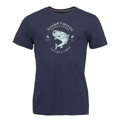 Smartwool TROUT FISHING GRAPHIC SS TEE SLIM FIT Férfi póló, sötétkék, méret