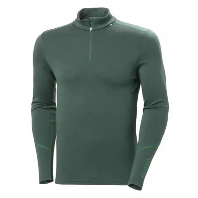 Helly Hansen LIFA MERINO MIDWEIGHT 1/2 ZIP Férfi merinó póló, sötétzöld, méret