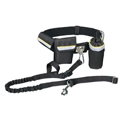 TRIXIE HANDS FREE BELT + LEASH Kutyafuttató öv pórázzal, fekete, méret