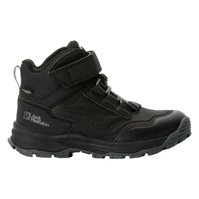 Jack Wolfskin CYROX TEXAPORE MID K Gyerek túracipő, fekete, méret