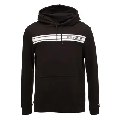 Tommy Hilfiger MONOTYPE STRIPE LOUNGE HOODY Férfi pulóver, fekete, méret