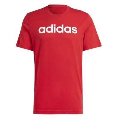 adidas ESSENTIALS SINGLE JERSEY LINEAR Férfi póló, piros, méret