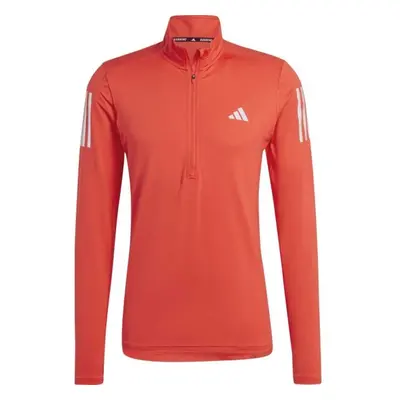 adidas OTR 1/4 ZIP Férfi pulóver futáshoz, piros, méret